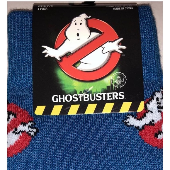 Ghostbusters Crew Socks 1 Pair Men 6.5-12 Blue White Red No Ghost Logo NEW! Bill - Picture 3 of 10